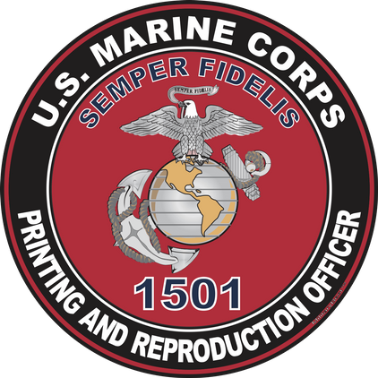 U.S.M.C. MOS 1501 Printing and Reproduction Officer Decal
