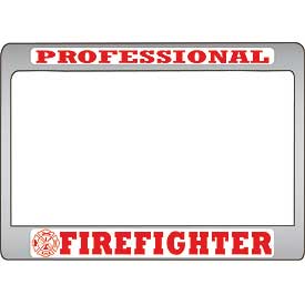 Professional Fire Fighter Motorcycle License Plate Frame
