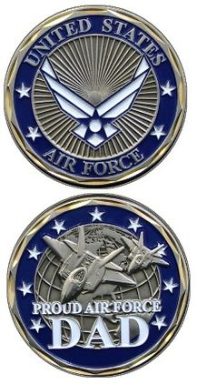 Proud Air Force Dad Challenge Coin