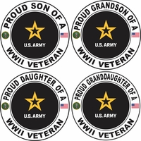 Proud Army Family WW2 Veteran Decals Thumbnail Illustration