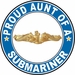 Proud Aunt of a Submariner Gold Dolphins Round Decal