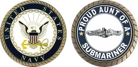 Proud Aunt of a Submariner Silver Dolphins Challenge Coin