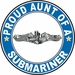 Proud Aunt of a Submariner Silver Dolphins Round Decal