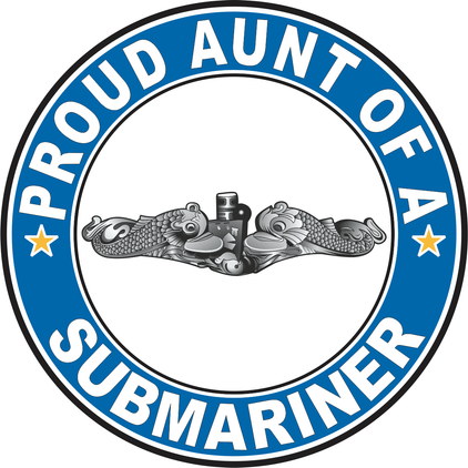 Proud Aunt of a Submariner Silver Dolphins Round Decal