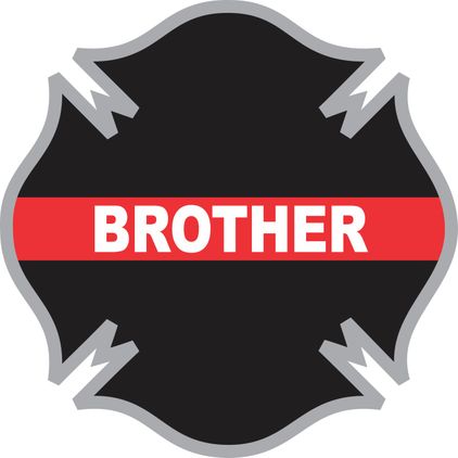 Thin Red Line Brother Firefighter Cross Decal