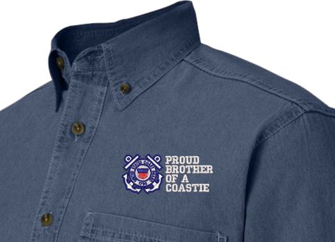 Proud Brother of a Coastie U.S. Coast Guard Denim Shirt