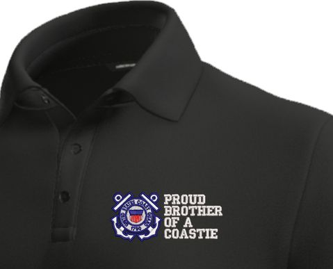 Proud Brother of a Coastie U.S. Coast Guard Moisture Wicking Polo