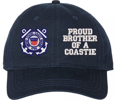 Proud Brother of a Coastie U.S. Coast Guard Unstructured Dad Cap