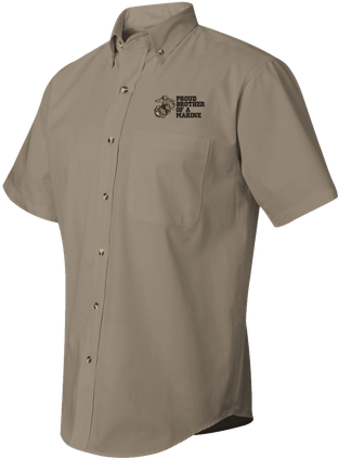 Proud Brother of a Marine U.S. Marine Corps Short Sleeve Dress Shirt - CLOSEOUT SALE!