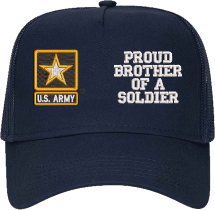 Proud Brother of a Soldier Navy Mesh-Back Cap