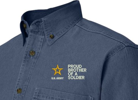 Proud Brother of a Soldier U.S. Army Denim Shirt