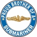 Proud Brother of a Submariner Gold Dolphins Round Decal