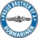 Proud Brother of a Submariner Silver Dolphins Round Decal