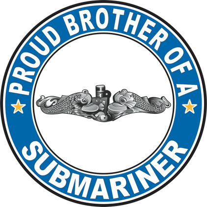 Proud Brother of a Submariner Silver Dolphins Round Decal