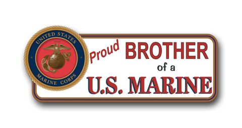 Proud Brother Of A U.S. Marine Vinyl Transfer Bumper Sticker