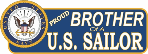 Proud Brother Of A U.S. Sailor Vinyl Transfer Bumper Sticker