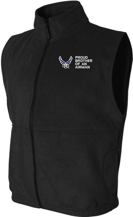 Proud Brother of an Airman U.S. Air Force Full Zip Fleece Vest