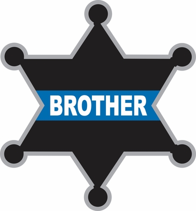 Thin Blue Line Brother Sheriff Badge Decal