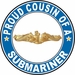 Proud Cousin of a Submariner Gold Dolphins Round Decal