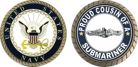 Proud Cousin of a Submariner Silver Dolphins Challenge Coin