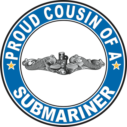 Proud Cousin of a Submariner Silver Dolphins Round Decal