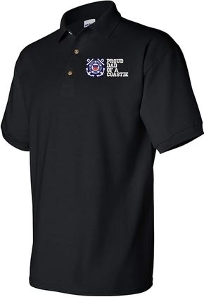 Proud Dad of a Coastie Black 50/50 Polo X-Large