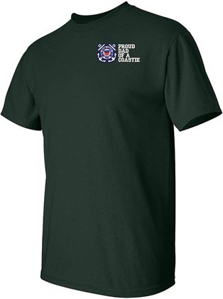 Proud Dad of a Coastie Forest Green Short Sleeve T-Shirt Large