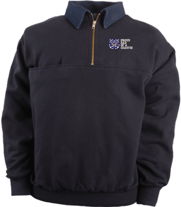 Proud Dad of a Coastie U.S. Coast Guard Game Sportswear Firefighters Quarter-Zip Work Shirt
