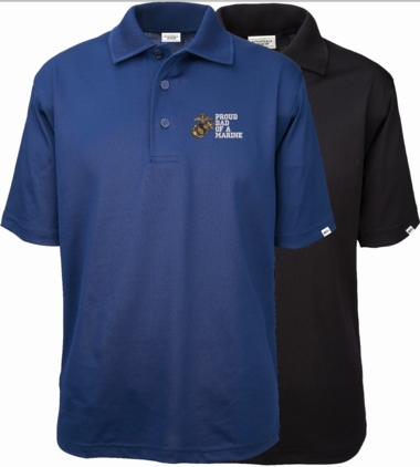 Proud Dad of a Marine Men's Moisture Wicking Polo