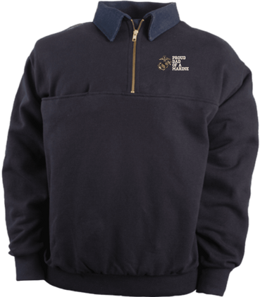 Proud Dad of a Marine U.S. Marine Corps Game Sportswear Firefighters Quarter-Zip Work Shirt