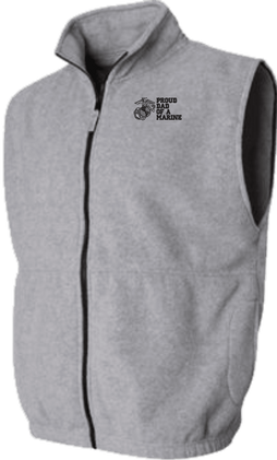 Proud Dad of a Marine U.S. Marine Corps Full Zip Fleece Vest