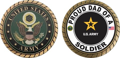 Proud Dad of a Soldier U.S. Army Challenge Coin