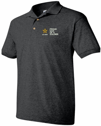 Proud Dad of a Soldier U.S. Army Charcoal Polo X-Large