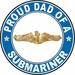 Proud Dad of a Submariner Gold Dolphins Round Decal