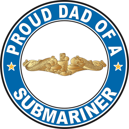Proud Dad of a Submariner Gold Dolphins Round Decal
