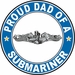 Proud Dad of a Submariner Silver Dolphins Round Decal