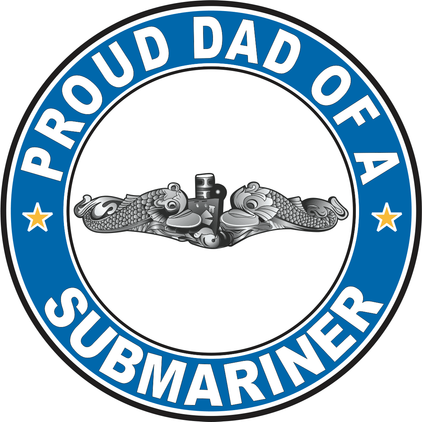 Proud Dad of a Submariner Silver Dolphins Round Decal