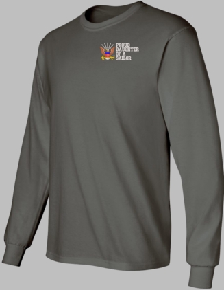 Proud Daughter of a Sailor U.S. Navy Embroidered Long Sleeve T-Shirt