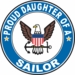 Proud Daughter of a Sailor U.S. Navy Round Decal