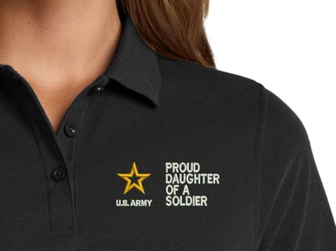 Proud Daughter of a Soldier U.S. Army Women's Stain-Release Polo