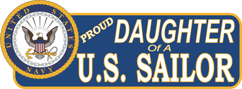 Proud Daughter Of A U.S. Sailor Vinyl Transfer  Bumper Sticker
