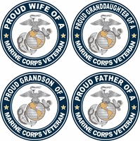 Proud Family Marine Veteran Decals Thumbnail Illustration