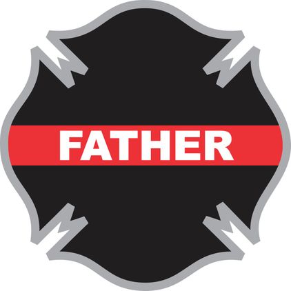 Thin Red Line Father Firefighter Cross Decal