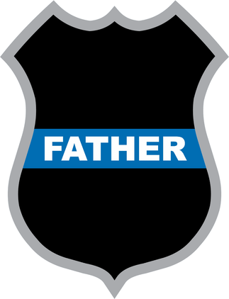 Thin Blue Line Father Police Badge Decal