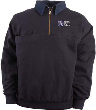Proud Friend of a Coastie U.S. Coast Guard Game Sportswear Firefighters Quarter-Zip Work Shirt