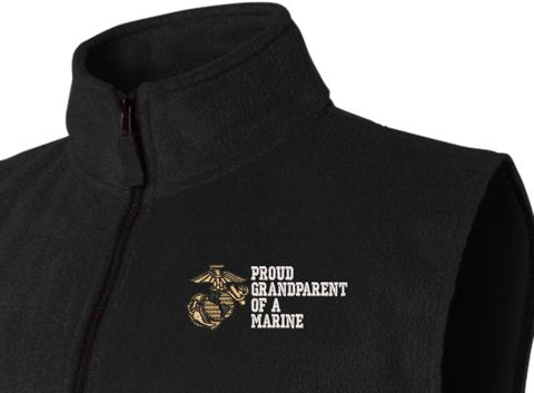 Proud Friend of a Marine U.S. Marine Corps Full Zip Fleece Vest