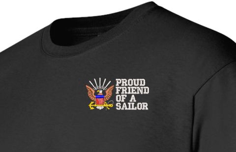 Proud Friend of a Sailor U.S. Navy Embroidered Long Sleeve T-Shirt
