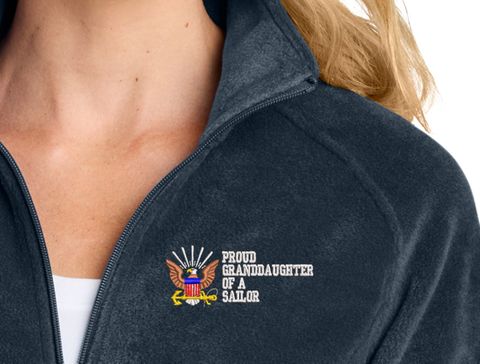 Proud Grandaughter of a Sailor U.S. Navy Women's Fleece Jacket