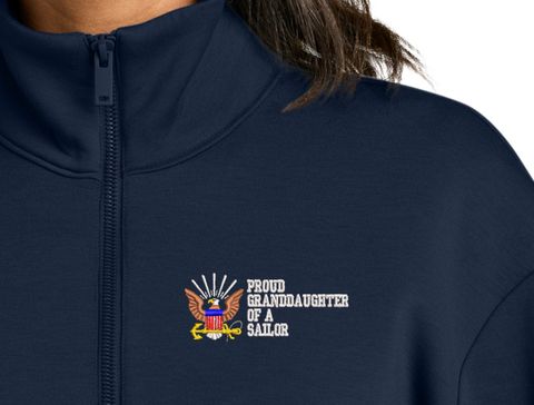 Proud Grandaughter of a Sailor U.S. Navy Women's Soft Spacer Quarter-Zip
