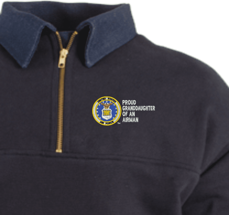 Proud Grandaughter of an Airman U.S. Air Force Game Sportswear Firefighters Quarter-Zip Work Shirt